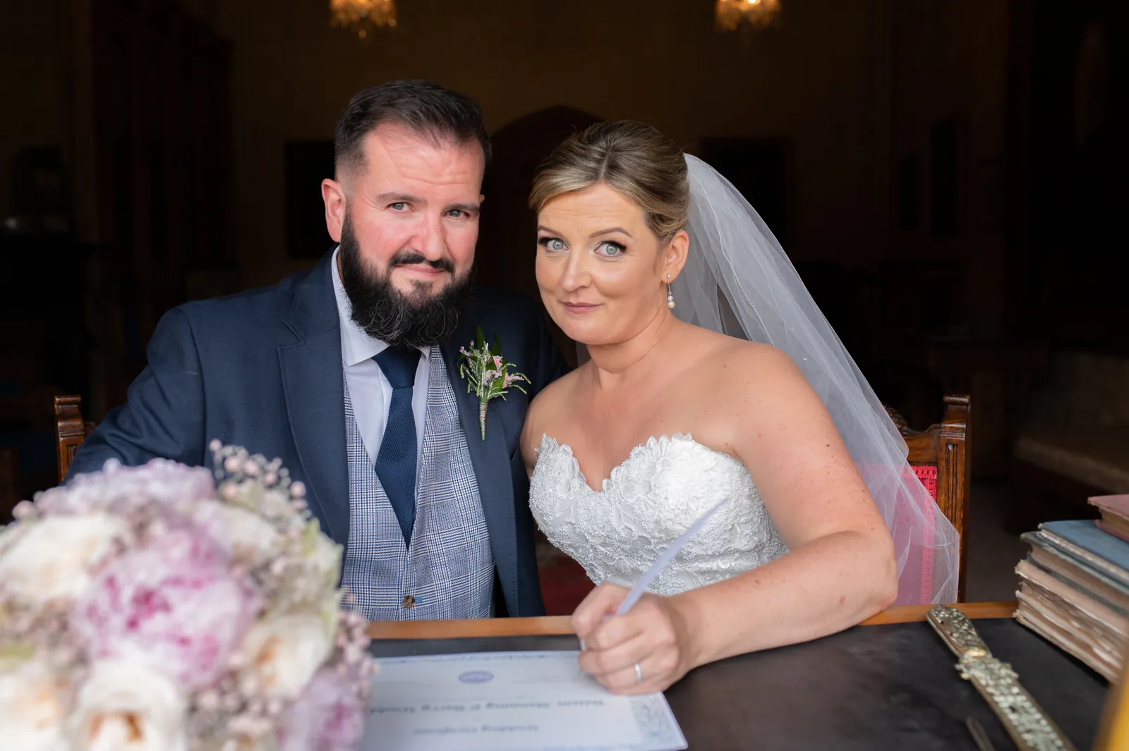 Roisin and Barry together after signing the register at Johnstown Castle, Wexford